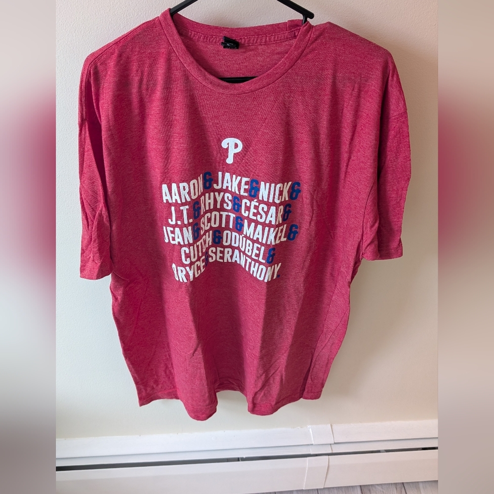 Philadelphia Phillies Baseball Men's Red T-shirt Size XXL